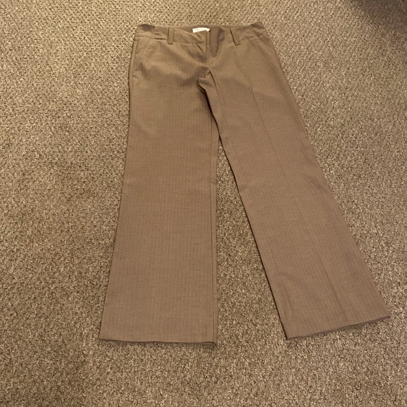 New York and Company. Tan, pin stripe, wide leg trouser in size 2P - Picture 1 of 3